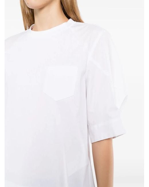 Sacai White Chest-Pocket Short-Sleeve T-Shirt