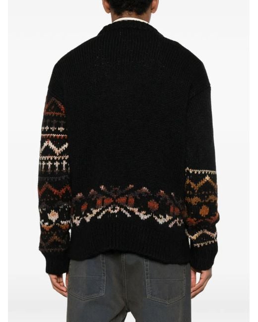 NN07 Black Relaxed-Fit Crew Neck Sweater Crafted From A Medium-Weight Woolen Blend For A Soft, Textured Hand Feel for men