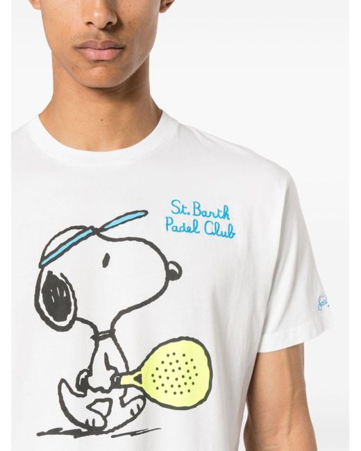 Camiseta Snoopy Padel de x PeanutsTM Mc2 Saint Barth de hombre de color White