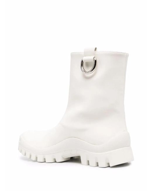 MSGM White Round-Toe Rain Boots