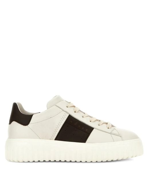 Hogan White H-Stripes Sneakers for men