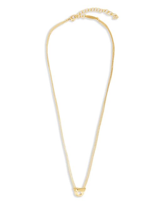 Ferragamo White Gancini-Pendant Layered Necklace
