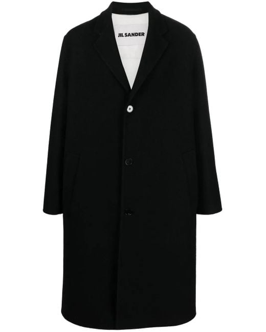 Jil Sander Black Wool Coat for men