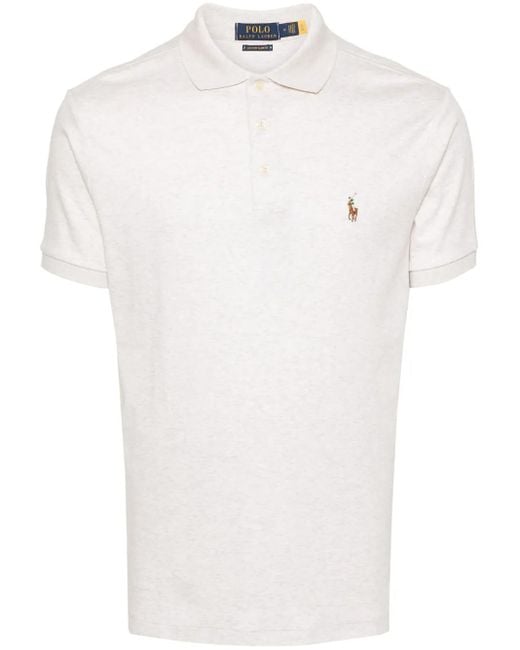 Polo Ralph Lauren White Polo Pony-Embroidered Cotton Polo Shirt for men