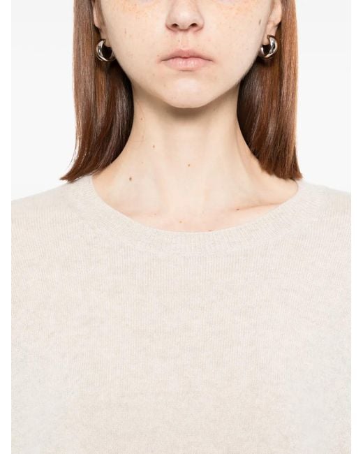 N.Peal Cashmere White Short-Sleeves Knit Top