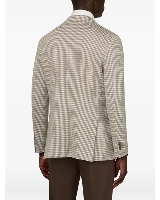 Boggi White Micro-Patterned Single-Breasted Blazer for men