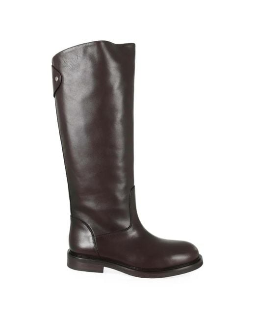 Poeve Black Asiago Leather Knee-High Boots