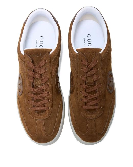 Gucci Sneakers Aus Wildleder in Brown für Herren