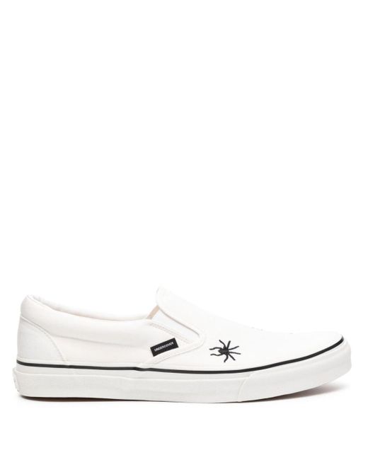 Undercover White Embroidered-detail Slip-on Sneakers for men