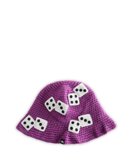 Stussy Purple Dice Bucket Hat for men