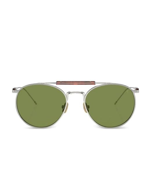 Brunello Cucinelli Green Round-Frame Sunglasses