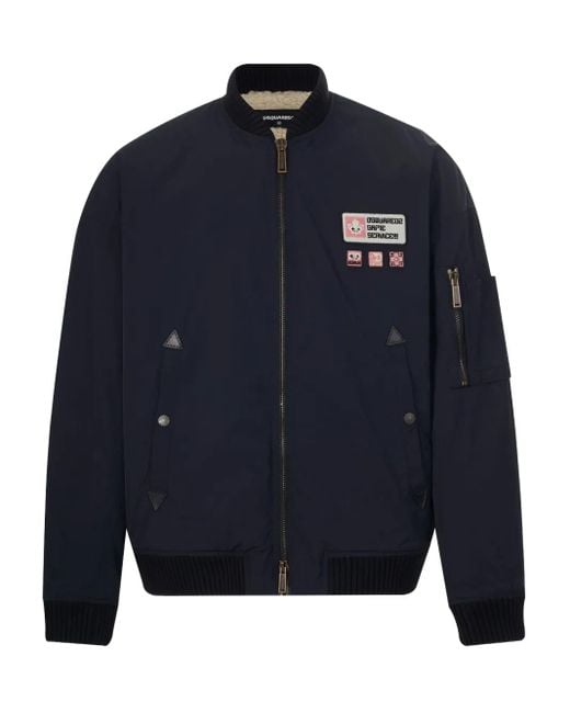 DSquared² Blue Patch Zip Jacket for men