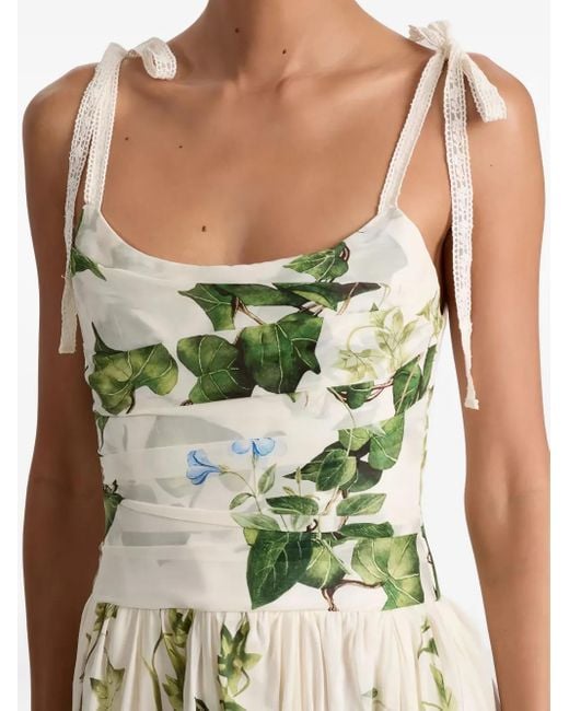 Alice + Olivia Green Haven Floral Midi Dress