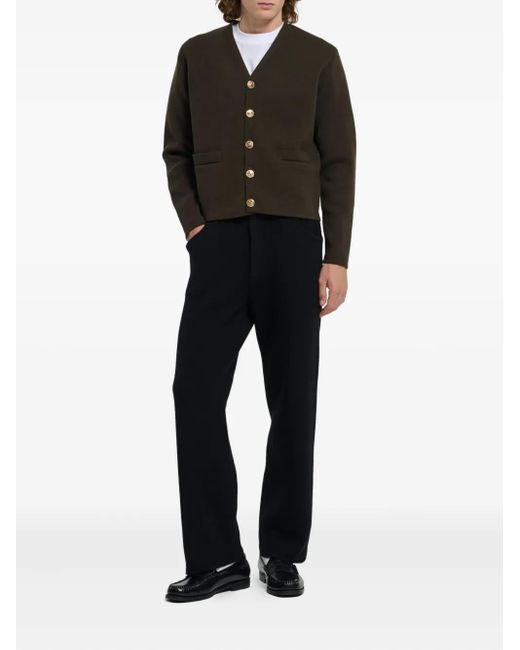 Barrie Black V-Neck-Button Cardigan