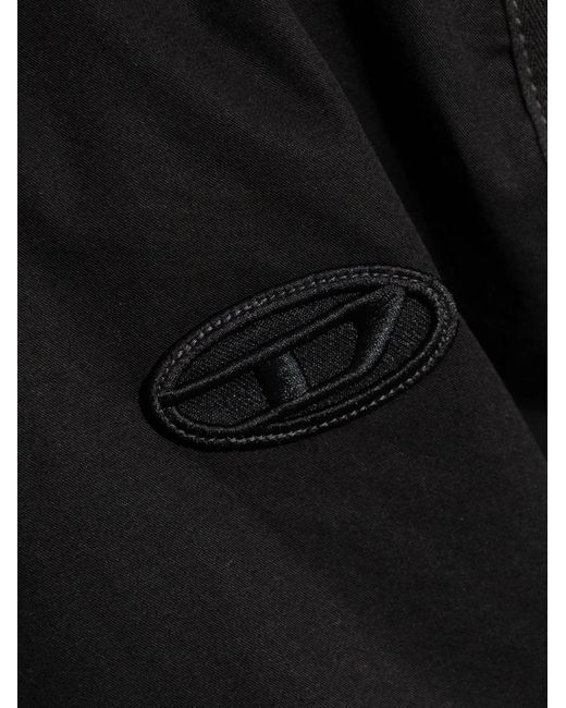 DIESEL Black Logo-Patch Bomber Jacket for men