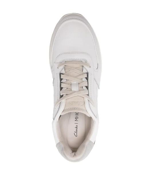 Clarks White Racelite Move Sneakers for men