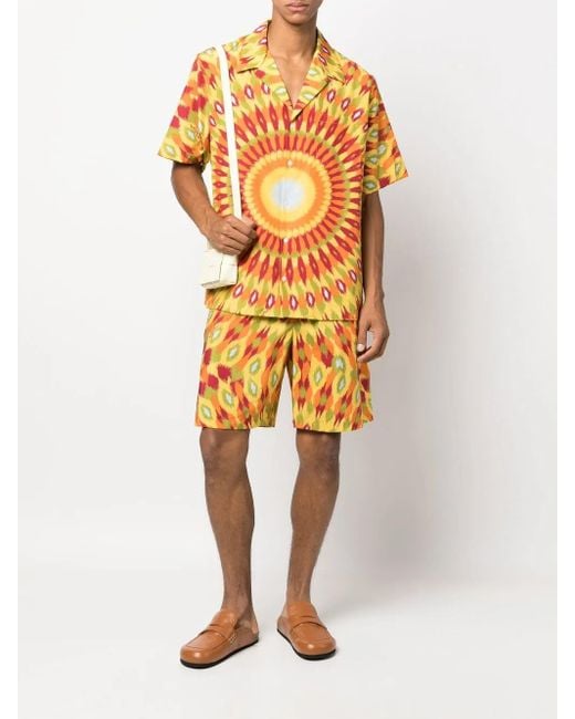 Valentino Garavani Orange Graphic-Print Shirt for men