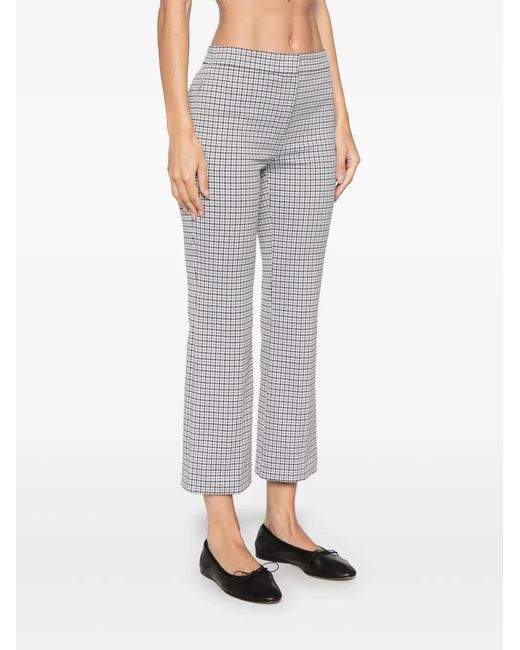 Theory Gray Houndstooth-Pattern Trousers