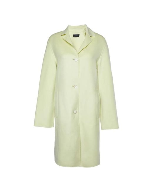 Joseph White Lime Wool & Silk Caia Short Coat