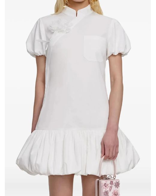 Self-Portrait White Pocket Mini Dress