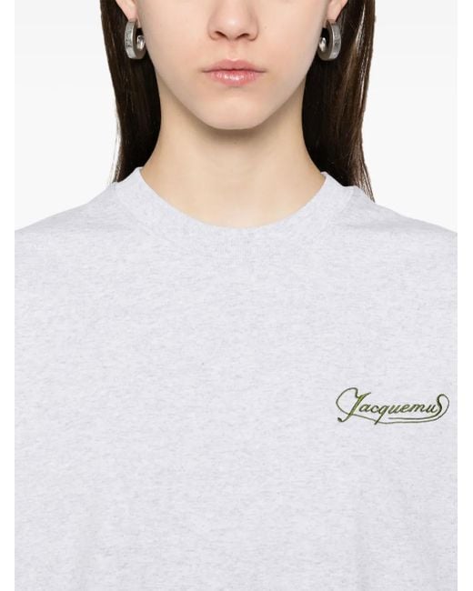Jacquemus Gray Short Embroidered T-Shirt