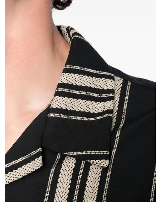 Naked & Famous Black Aloha Short-Sleeve Cotton Shirt for men