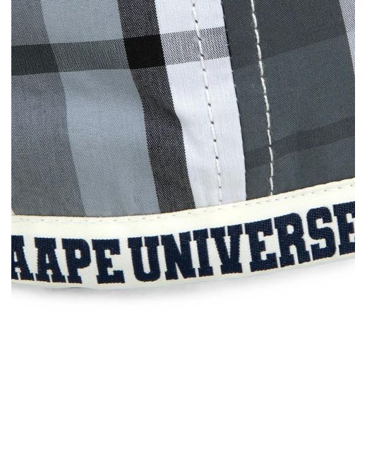 Aape By A Bathing Ape Blue Moonface Plaid Cap for men