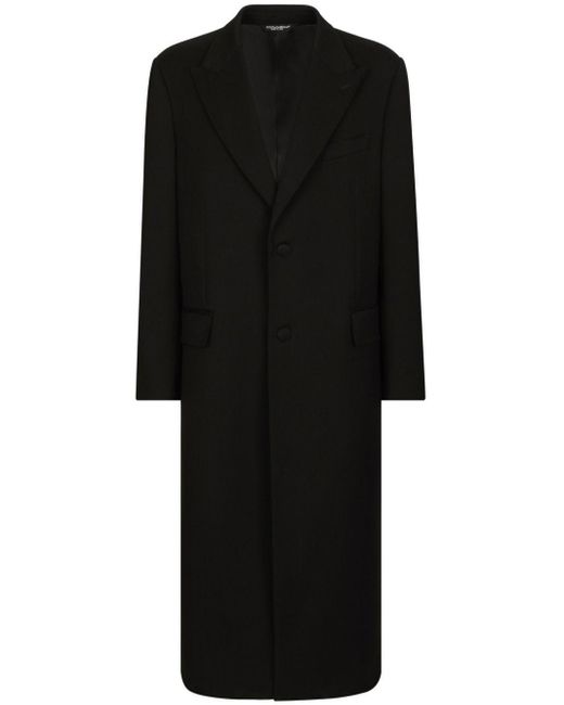 Dolce & Gabbana Black Virgin Wool-blend Coat for men