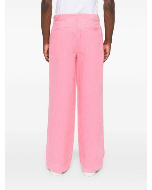 Acne Pink Straight-leg Corduroy Trousers