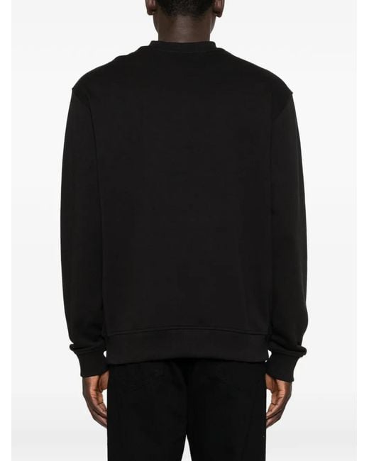 Versace Jeans Couture Black Logo-Print Sweatshirt for men