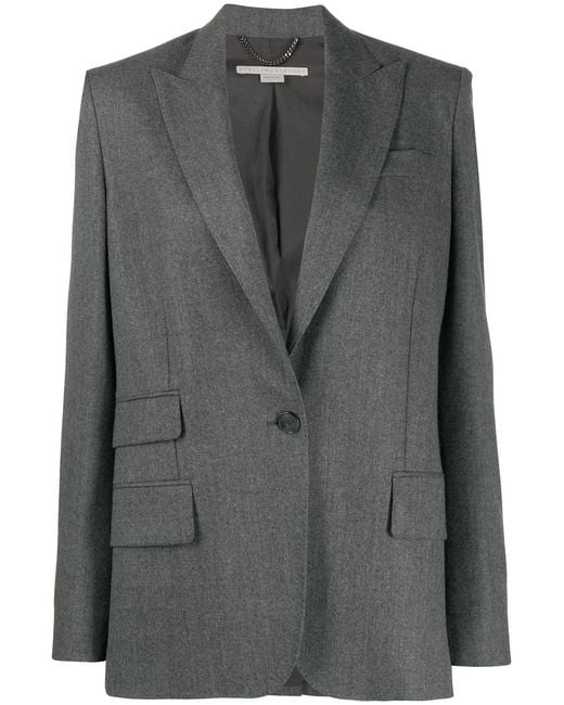 Stella McCartney Gray Pocket Detail Single-Breasted Blazer