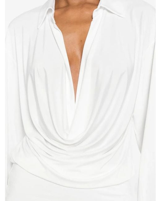 ANDAMANE White Lilia Long-Sleeve Mini Dress