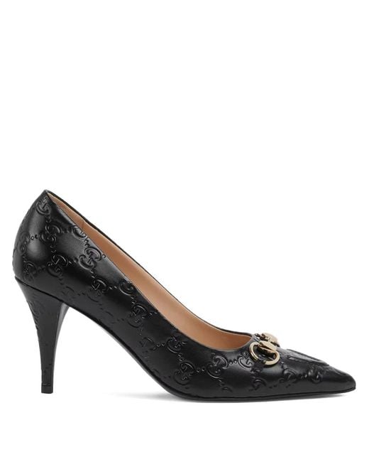 Gucci Black 8.5Cm Horsebit-Appliqué Pumps