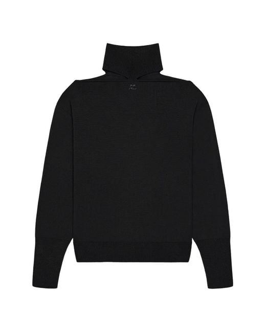 Courreges Black Cut-Out Off-Shoulder Sweater