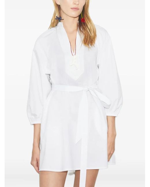 Vestido camisero con cuello Tory Burch de color White
