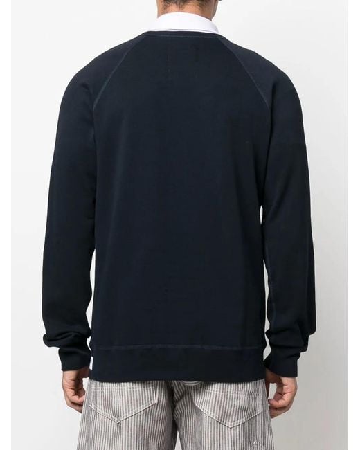 Junya Watanabe Blue Logo Crew Neck Sweatshirt for men