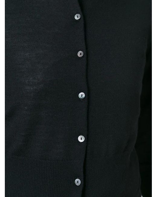 N.Peal Cashmere Black Superfine Cropped Cardigan