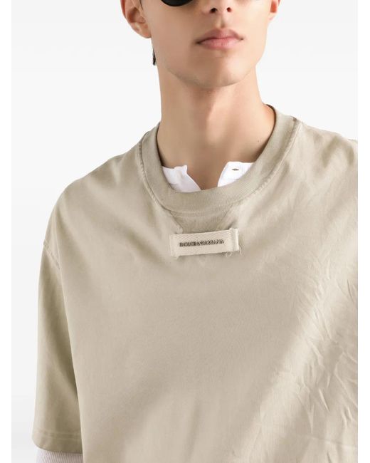 Dolce & Gabbana White Cotton T-Shirt for men