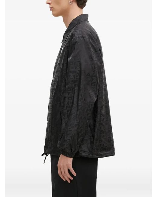 A Bathing Ape Black Logo-Pattern Shirt Jacket for men