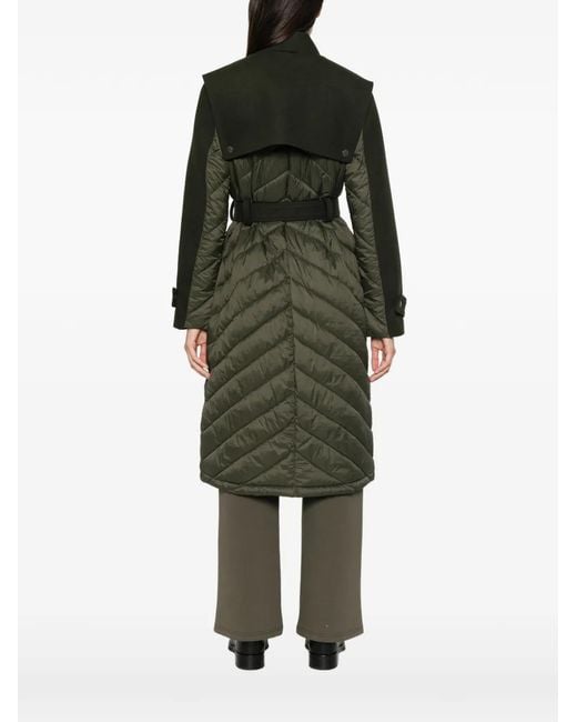 Patrizia Pepe Green Quilted Panelled Coat