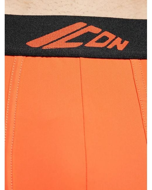 DSquared² Orange Icon-Logo Waistband Boxers for men