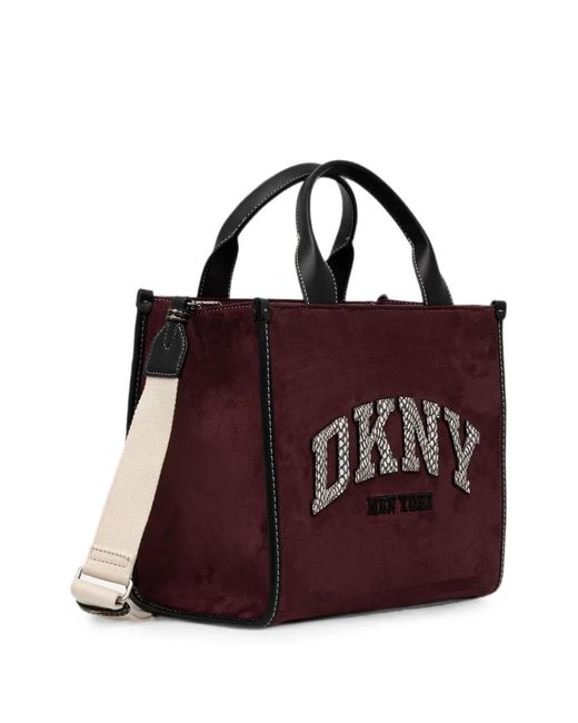 DKNY Purple Hadlee Logo-Patch Tote Bag