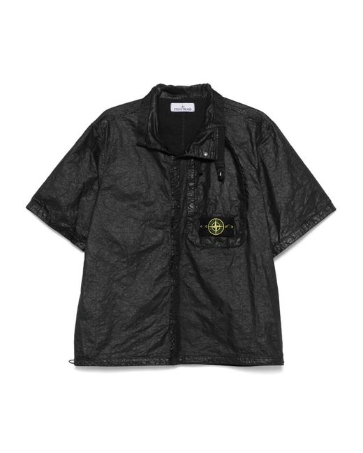 Stone Island Black Compass-Badge Shirt for men