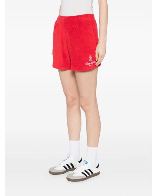 Sporty & Rich Red Vendome Terry Shorts