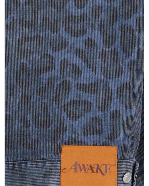 メンズ AWAKE NY Ny Leopard-print Denim Jacket Blue