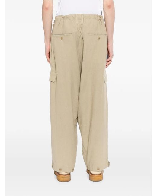 Yohji Yamamoto White G-Tab Wide-Leg Trousers for men