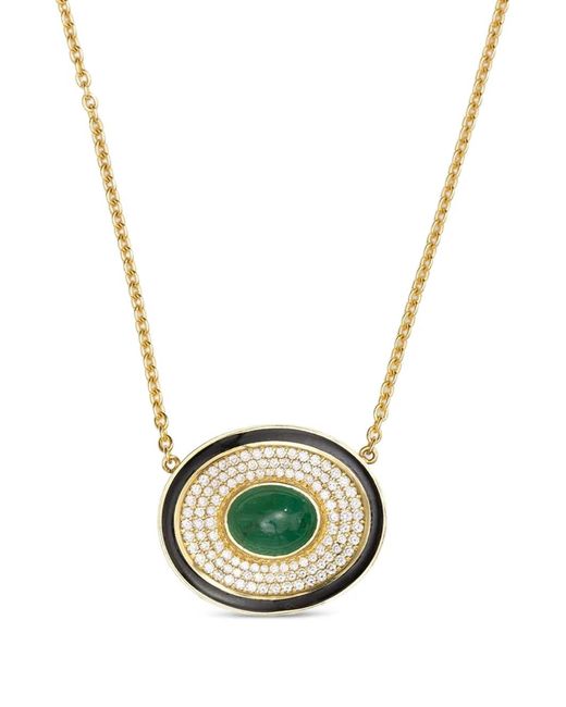Jenna Blake Metallic Diamond Emerald Necklace