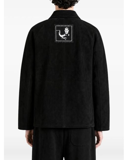 Enfants Riches Deprimes Black Académie Side-Stripe Suede Jacket for men