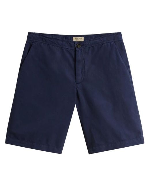 Woolrich Blue Linen Trousers for men