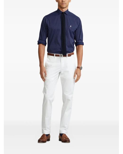 Polo Ralph Lauren White Stretch Twill Trousers for men